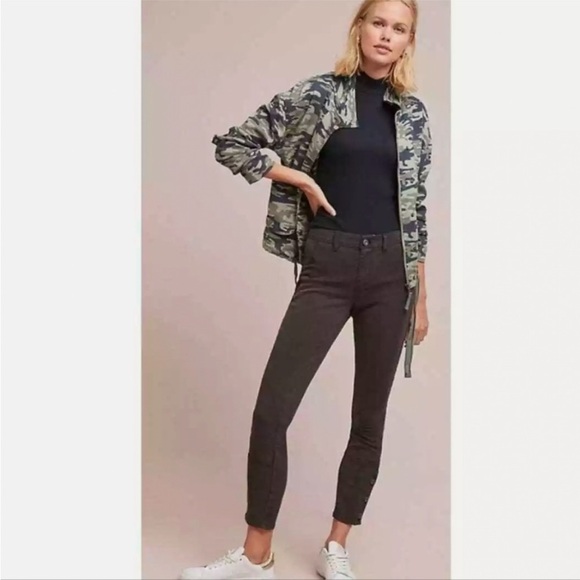 Anthropologie micro ribbed cropped utility Pants Size 30 - Picture 1 of 12